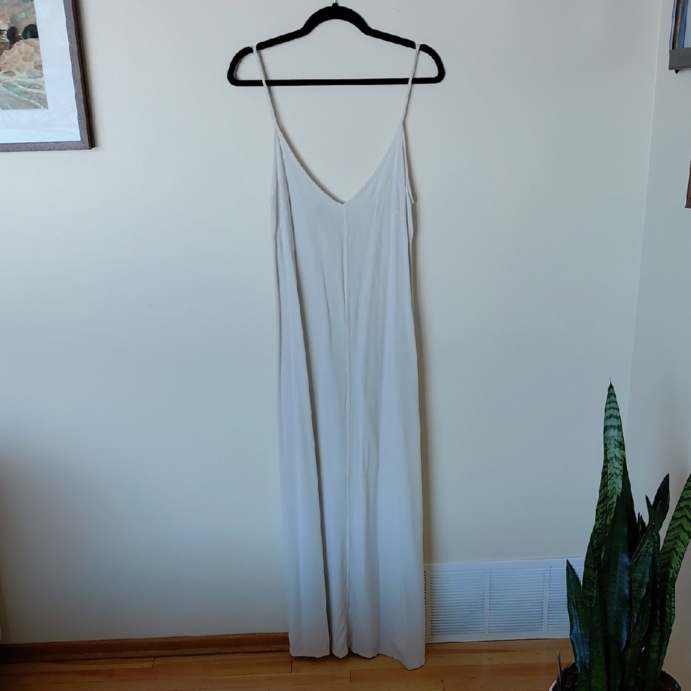 French Connection ivory cream Maxi Slip Dress With White Lace Top